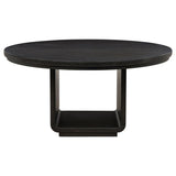 Leandro - 60" Round Dining Table - Burnished Black