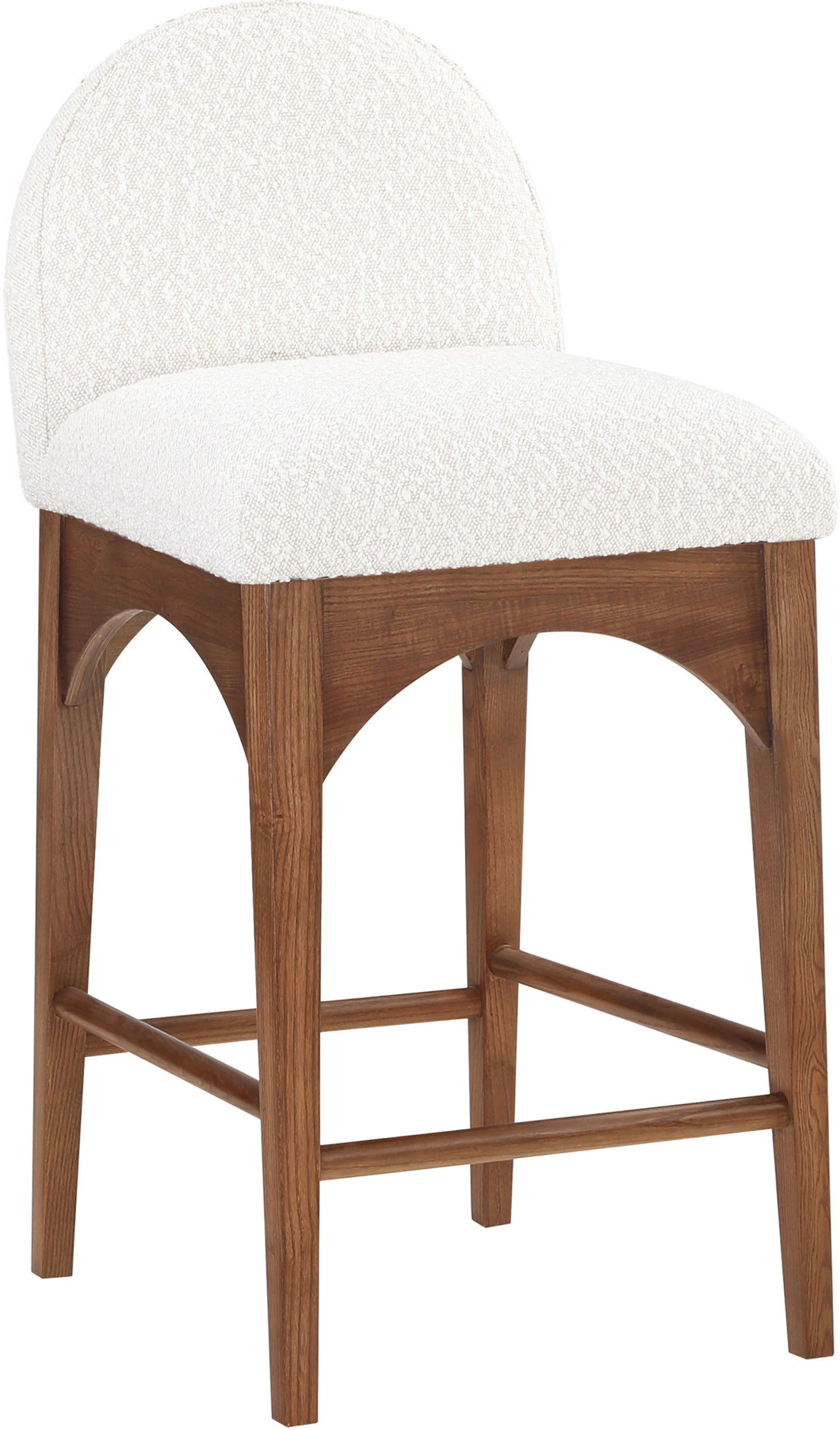 Waldorf - Boucle Stool With Brown Legs