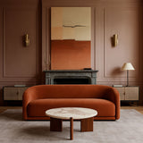 Varenna - Marble Top And Acacia Wood Base Coffee Table - Cream