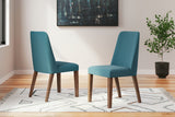 Lyncott - Dining Uph Side Chair (Set of 2) - Blue / Brown