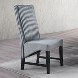 Kini - Side Chair (Set of 2) - Gray Corduroy & Black