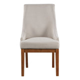 Gilsea - Fabric & Synthetic Leather Side Chair (Set of 2) - Beige & Brown Finish