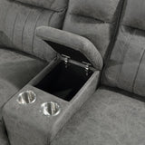 U172 - Motion Sofa With Dropdown Table, With Charger - Gray