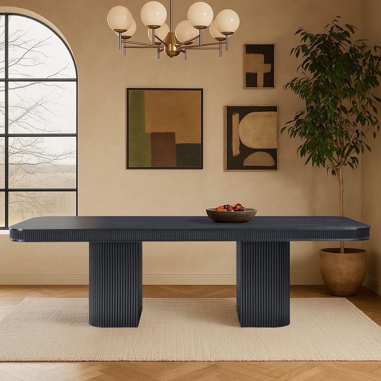 Mohari - Solid Wood And Oak Veneer 112" / 160" Dining Table