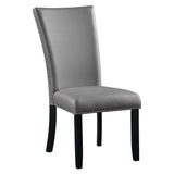 Caralin - Side Chair (Set of 2) - Gray Synthetic Leather & Black Finish