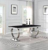 G-082-T-BLACK - Marble Dining Table - Black