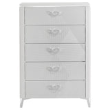 Cassia - 5-Drawer Bedroom Chest Of Drawers - White High Gloss