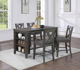 D176 - Pub Table With Wine Rack - Gray