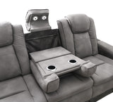 U77 - Power Reclining With Power Headrest, Storage Arms / USB And Wireless Charger Loveseat - Slate