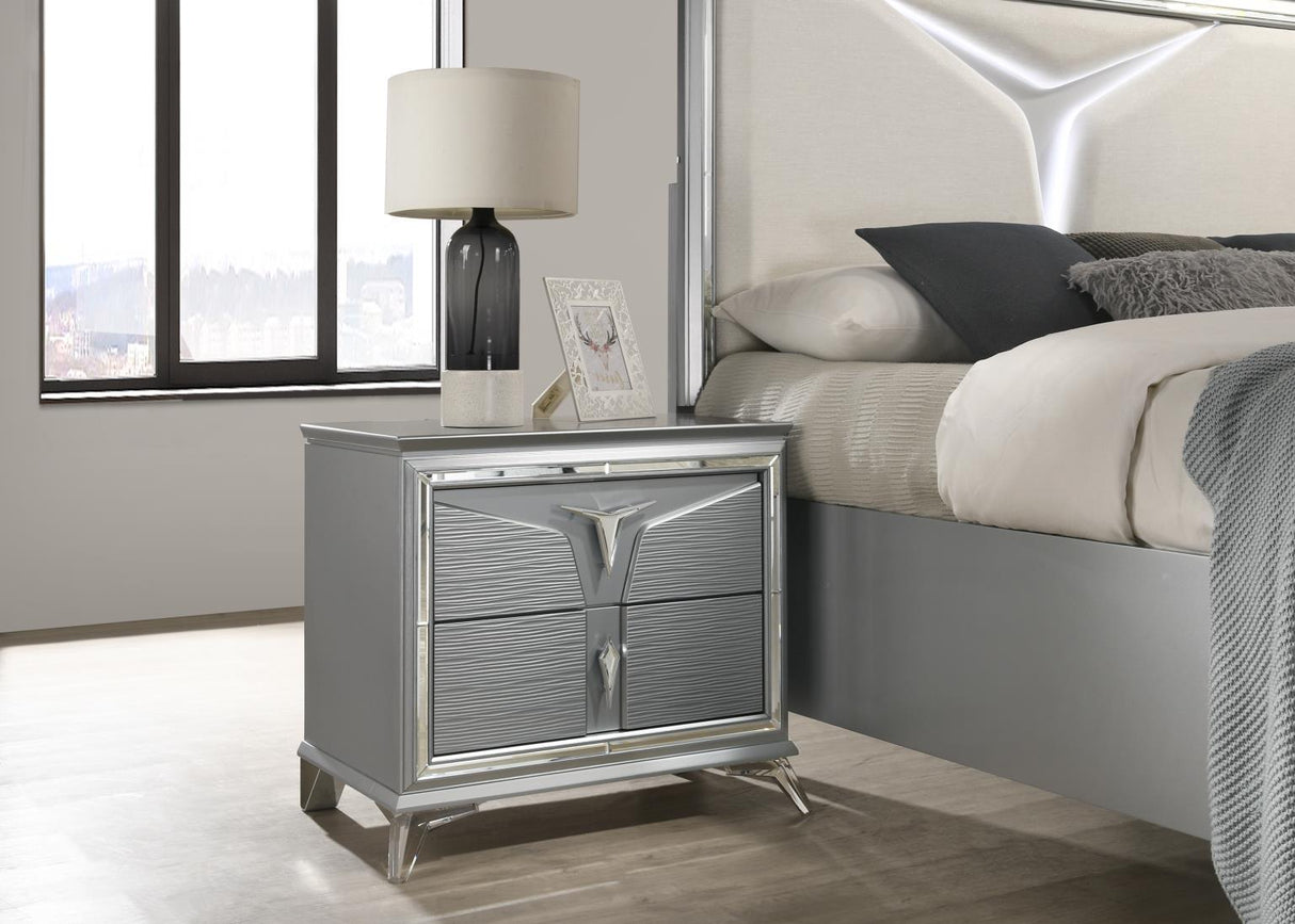 B024 - Nightstand - Olive Shimmer Silver