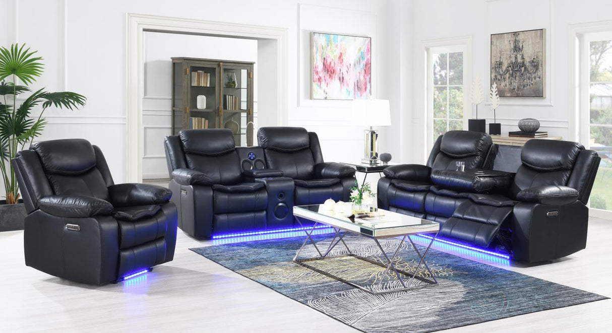 U100 - Power Reclining Chair With LED Light - Black