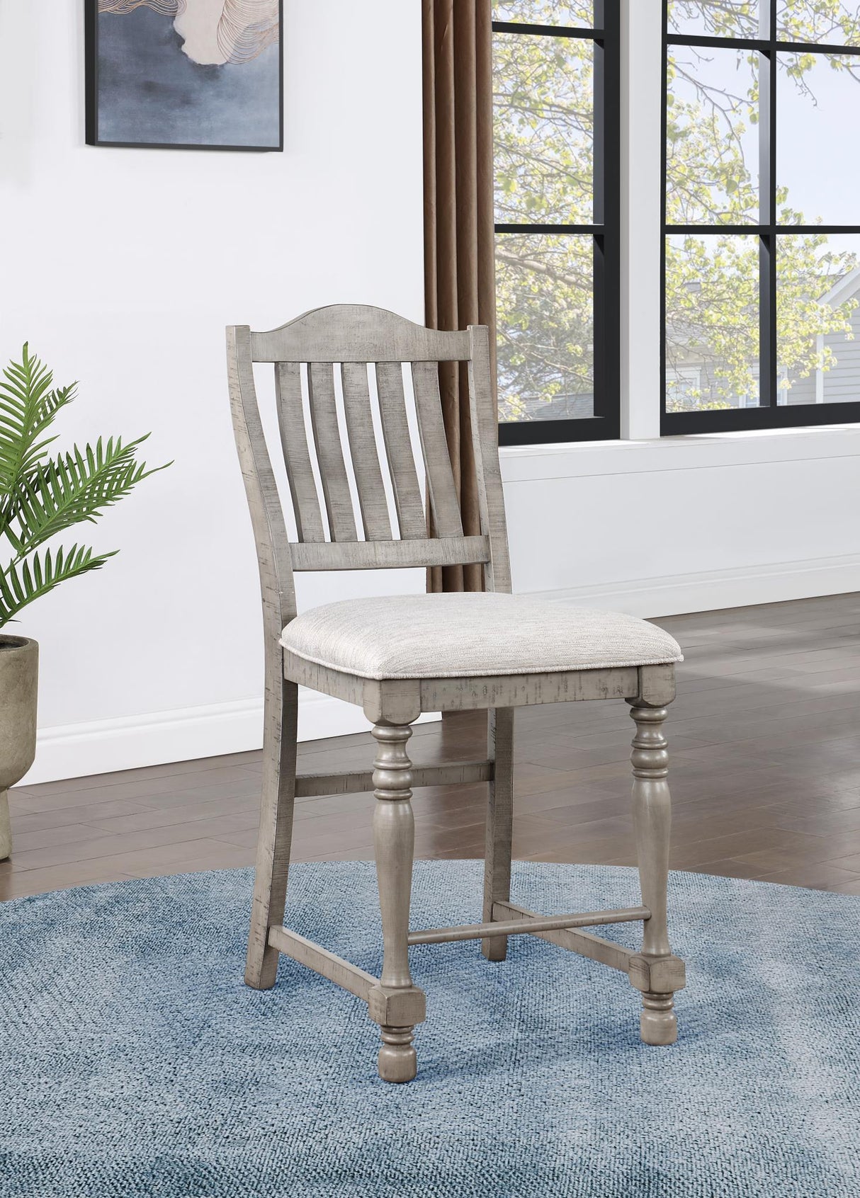 D114 - Counter Height Chair (Set of 2) - Gray