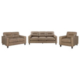 Scotland - Faux Leather Upholstered Sofa Set