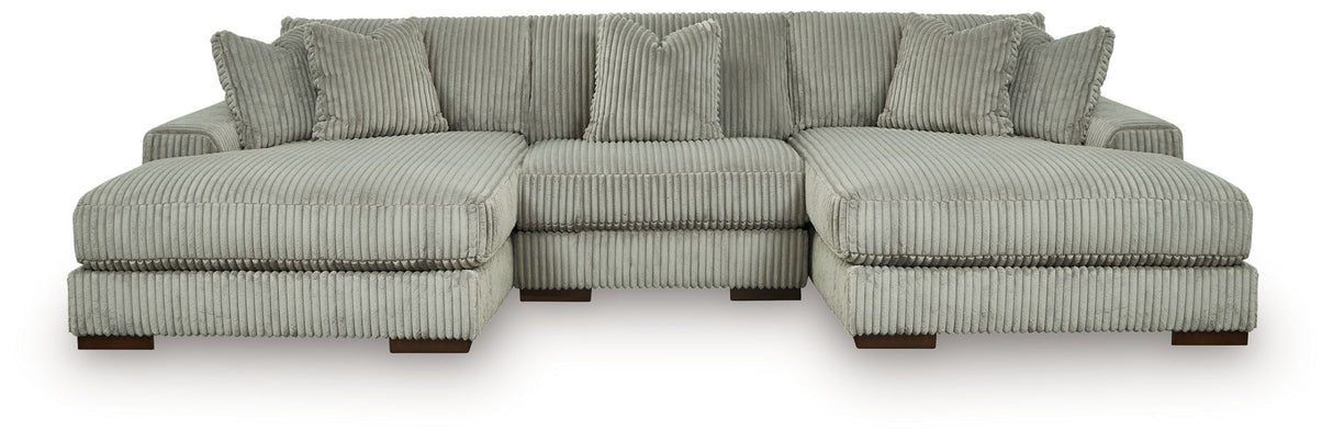 Lindyn - 3-Piece Sectional With Double Chaises - Fog