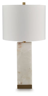 Linderfield - Alabaster Table Lamp - White / Gold Finish