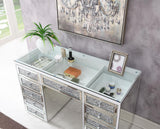 G-310 - Glamour Vanity Set (MDF Dresser + Mirror Bluetooth Speaker With Lights) - Pearl Silver