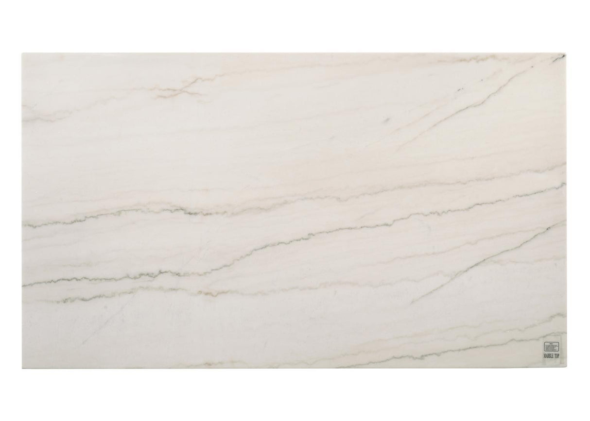 D074 - Rectangular Dining Table - Dark Dry Brush / Bianco Crown Marble