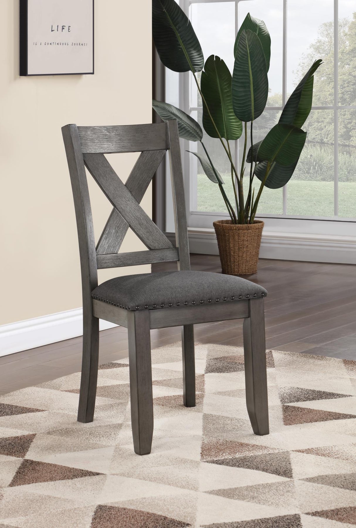 D161 - 7 Piece Dining Room Set (Dining Table With 6 Side Chairs) - Gray