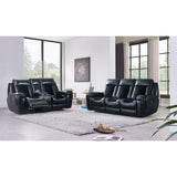 Clark - Blanche / Velvet Power Console Reclining LS With LED - Black