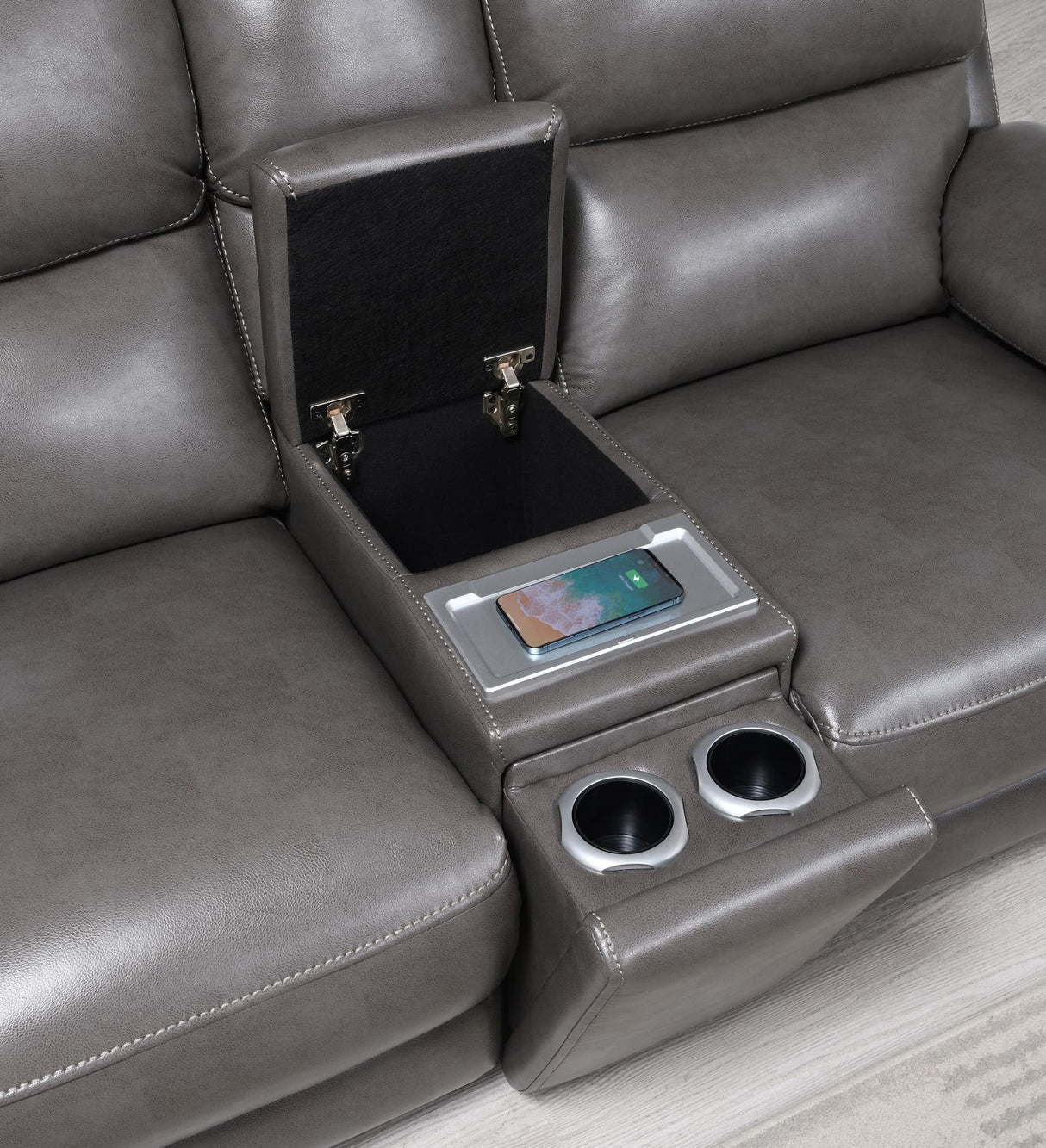 U108 - Reclining Loveseat (Gel Faux Leather) - Gray