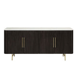 Clayten - Server - White Natural Marble Top & Espresso