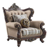 Ragnar - Chair With 2 Pillows - Light Brown Linen & Cherry