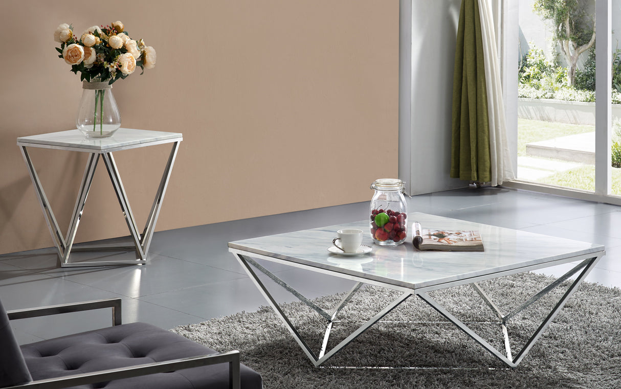 Skylar - End Table - Pearl Silver