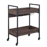 Jerrick - Serving Cart - Walnut & Black