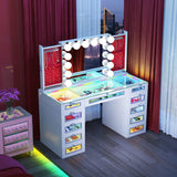 Priscilla Vanity Set with Hollywood Vanity Mirror Pro with Jewelry Cabinet