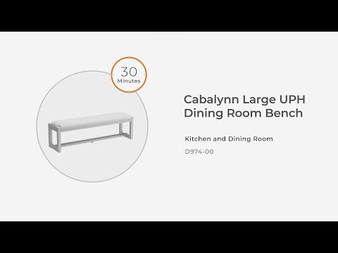 Cabalynn - Large Uph Dining Room Bench - Oatmeal / Light Brown