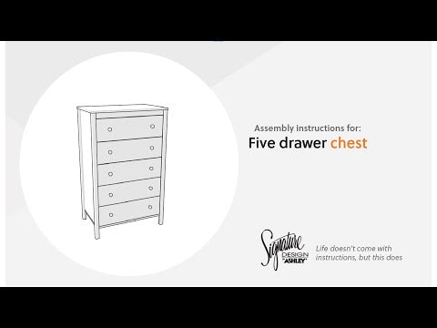 Simmenfort - Navy Blue - Five Drawer Chest