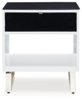 Gardoni - White / Black - Rectangular End Table