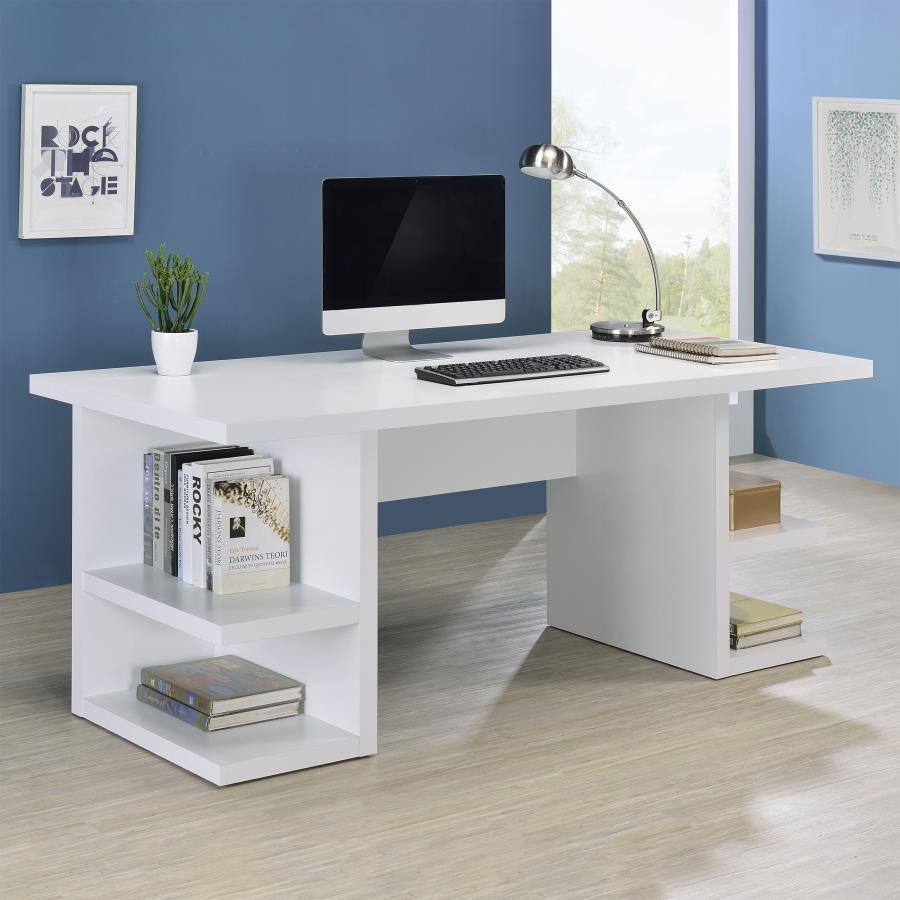 Alice - 4-Shelf Engineered Wood Writing Desk - White