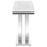 Kerwin - U-Base Stone Top Entryway Sofa Console Table - Chrome