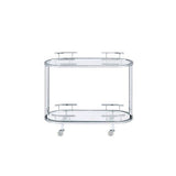 Piffo - Serving Cart - Clear Glass & Chrome Finish