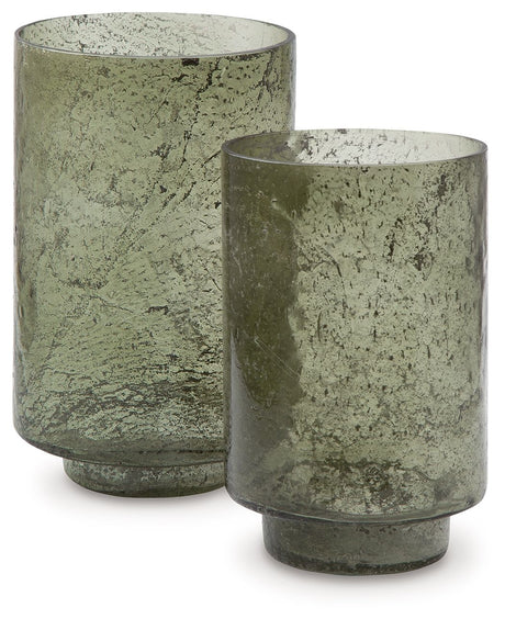 Clarkton - Green - Candle Holder Set (Set of 2)