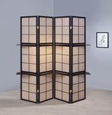 Iggy - 4-Panel Room Divider Folding Shoji Screen - Cappuccino