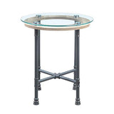 Brantley - End Table - Clear Glass & Sandy Gray Finish