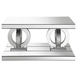 Breena - Rectangular Mirrored Acrylic Coffee Table - Silver