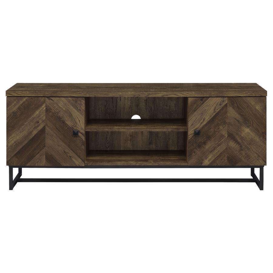 Myles - 2 Door Engineered Wood TV Stand - Rustic Oak