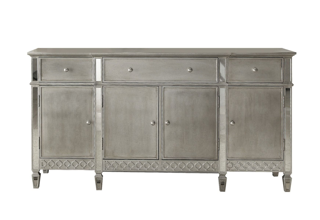 Kacela - Server - Mirrored & Antique Silver Finish