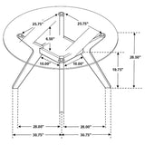 Paxton - 5 Piece Round Glass Top Dining Table Set - Nutmeg