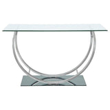 Danville - U-Shaped Glass Top Entryway Console Table - Chrome