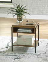 Fridley - Rectangular End Table - Brown / Black