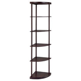 Bonwick - 5-Shelf Corner Bookshelf - Cappuccino