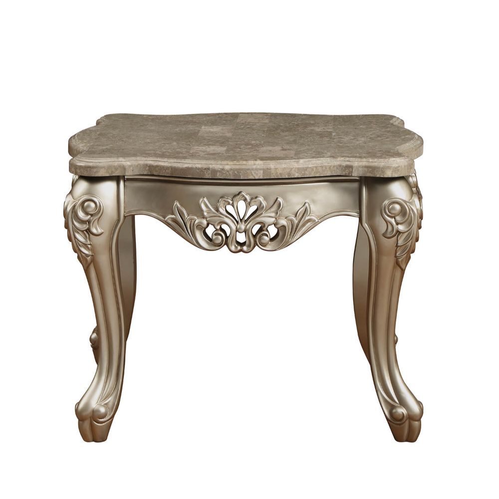 Ranita - End Table - Marble & Champagne