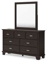 Covetown - Dresser And Mirror - Dark Brown