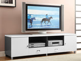 Burkett - 2 Door Engineered Wood TV Stand - White High Gloss