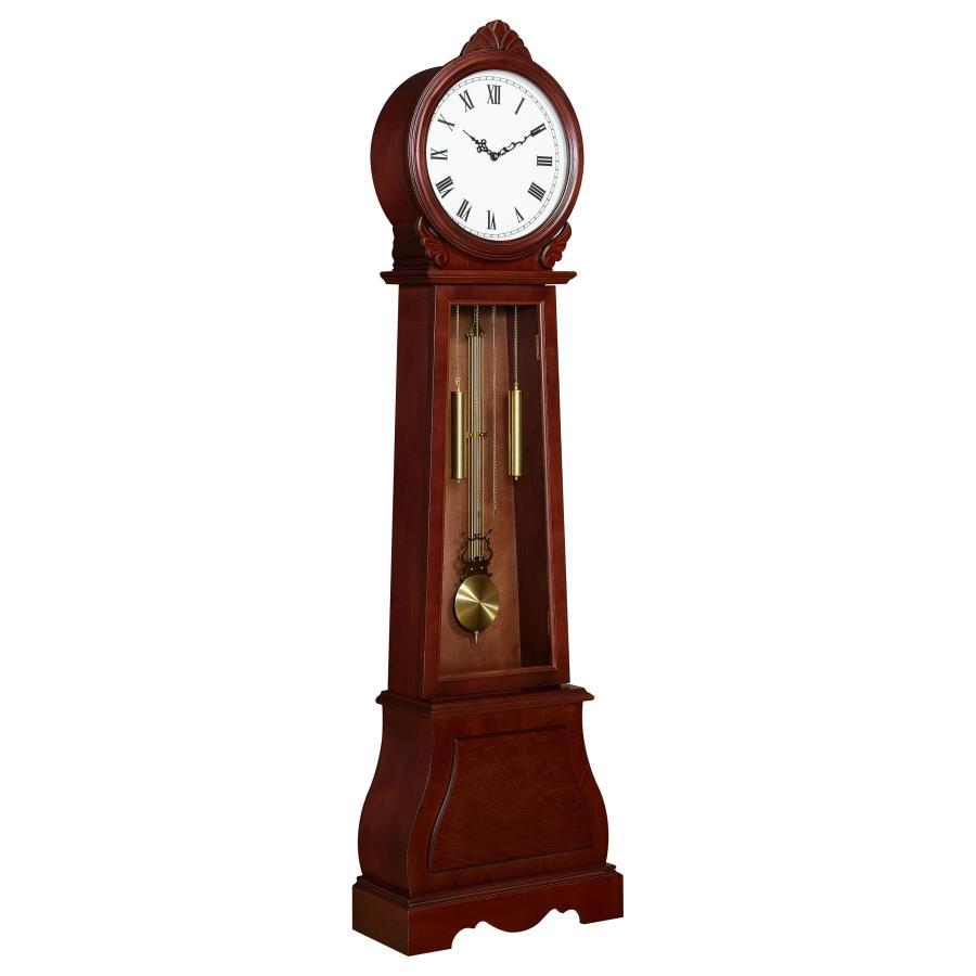 Narcissa - Grandfather Clock With Chime - Brown Red