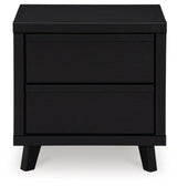 Danziar - Two Drawer Night Stand - Black